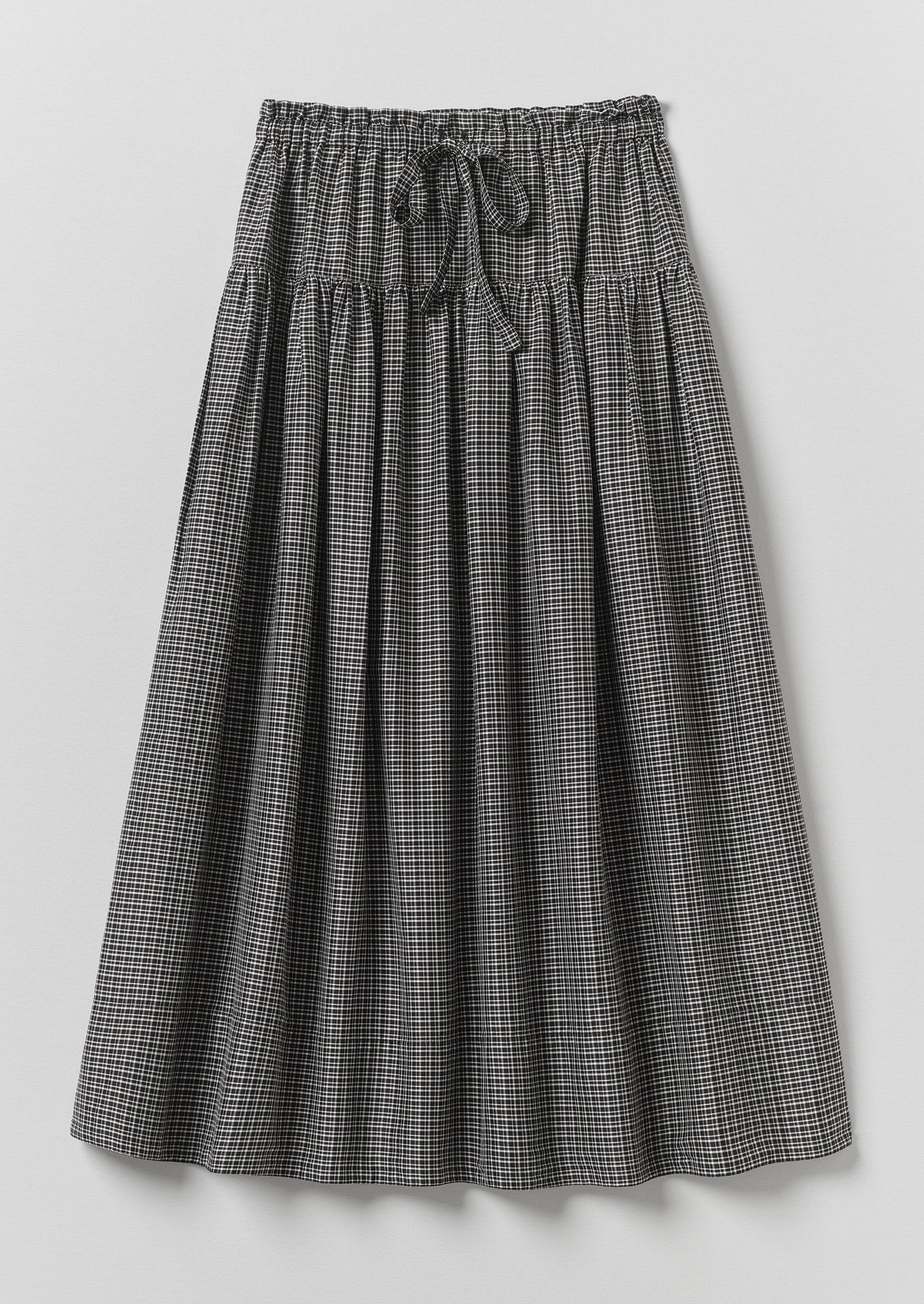 Check Cotton Silk Skirt