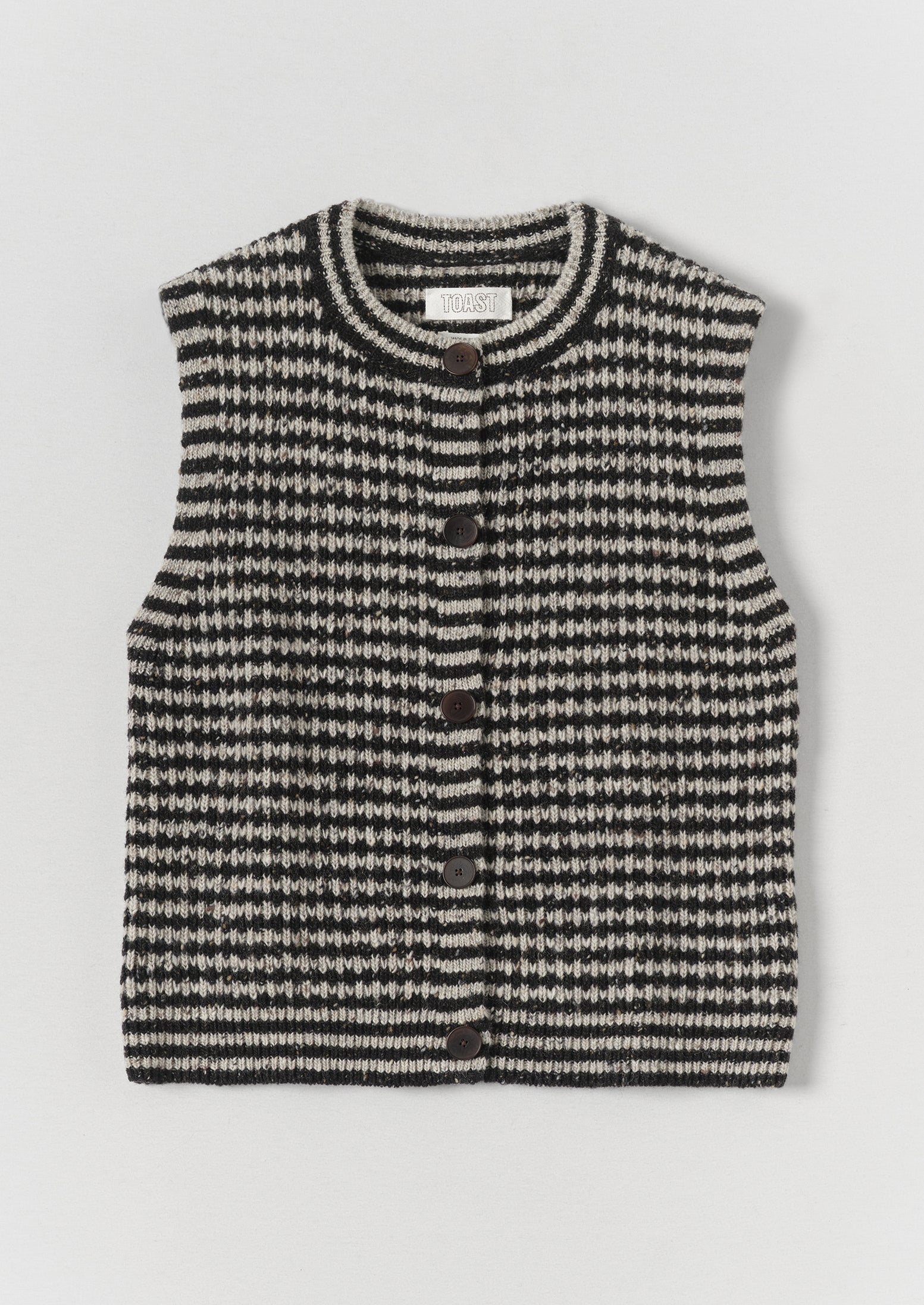 Striped Donegal Wool Buttoned Tank