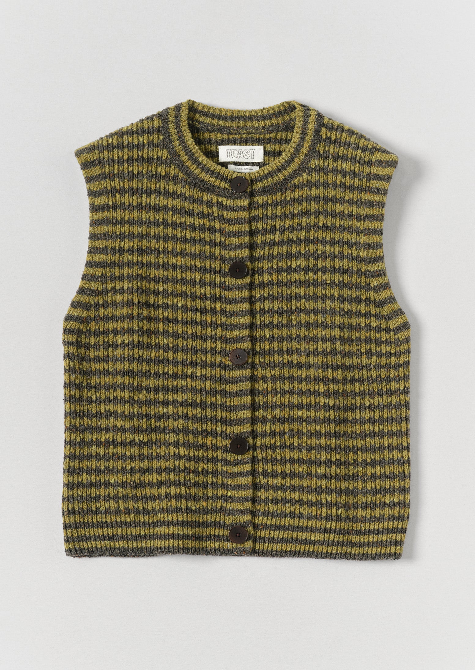 Striped Donegal Wool Buttoned Tank