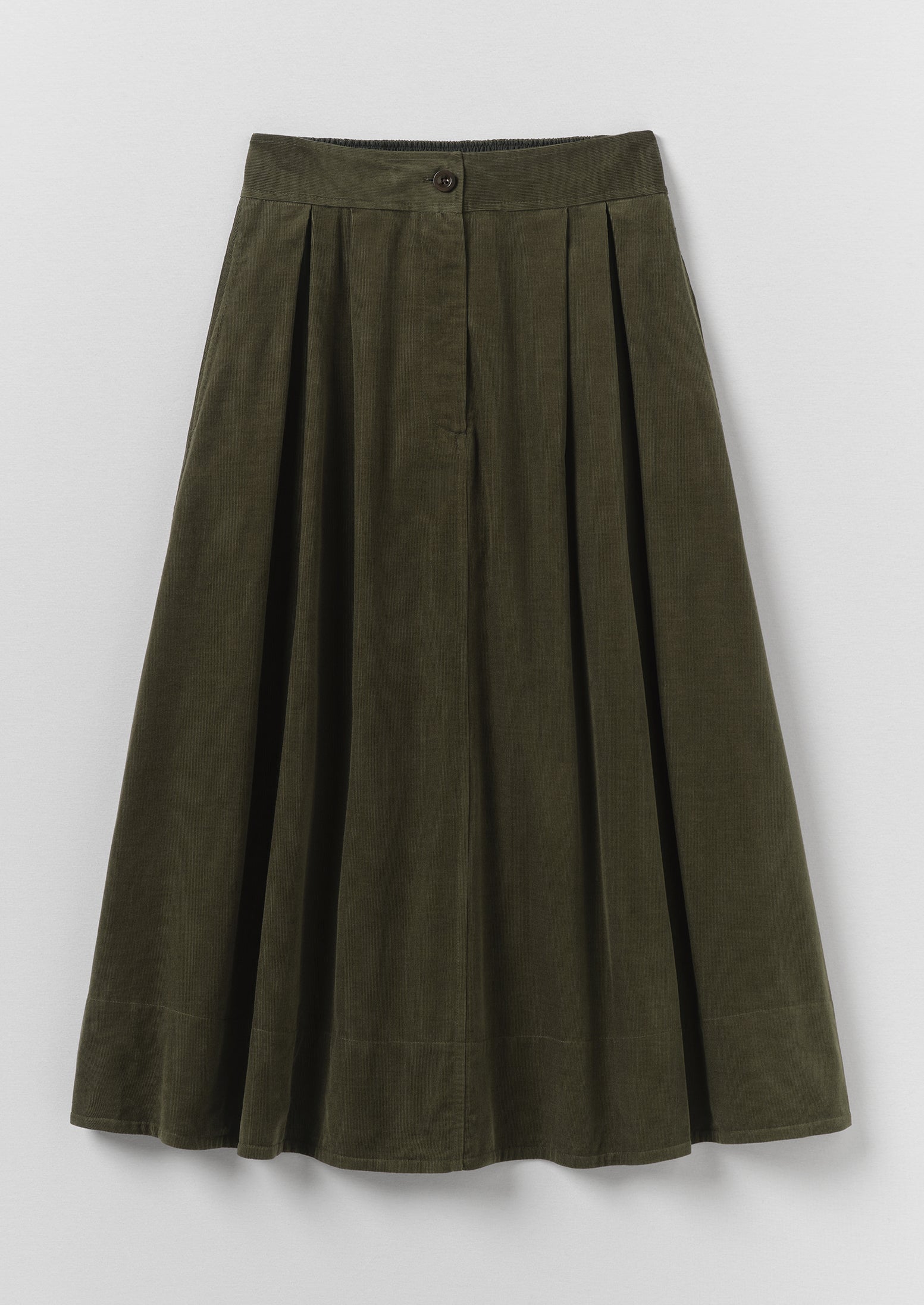 A Line Cotton Needlecord Skirt
